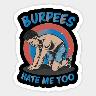 Funny Exercise Wear for New Year Fitness Goals - Burpees Gym Regimen Humor Sticker